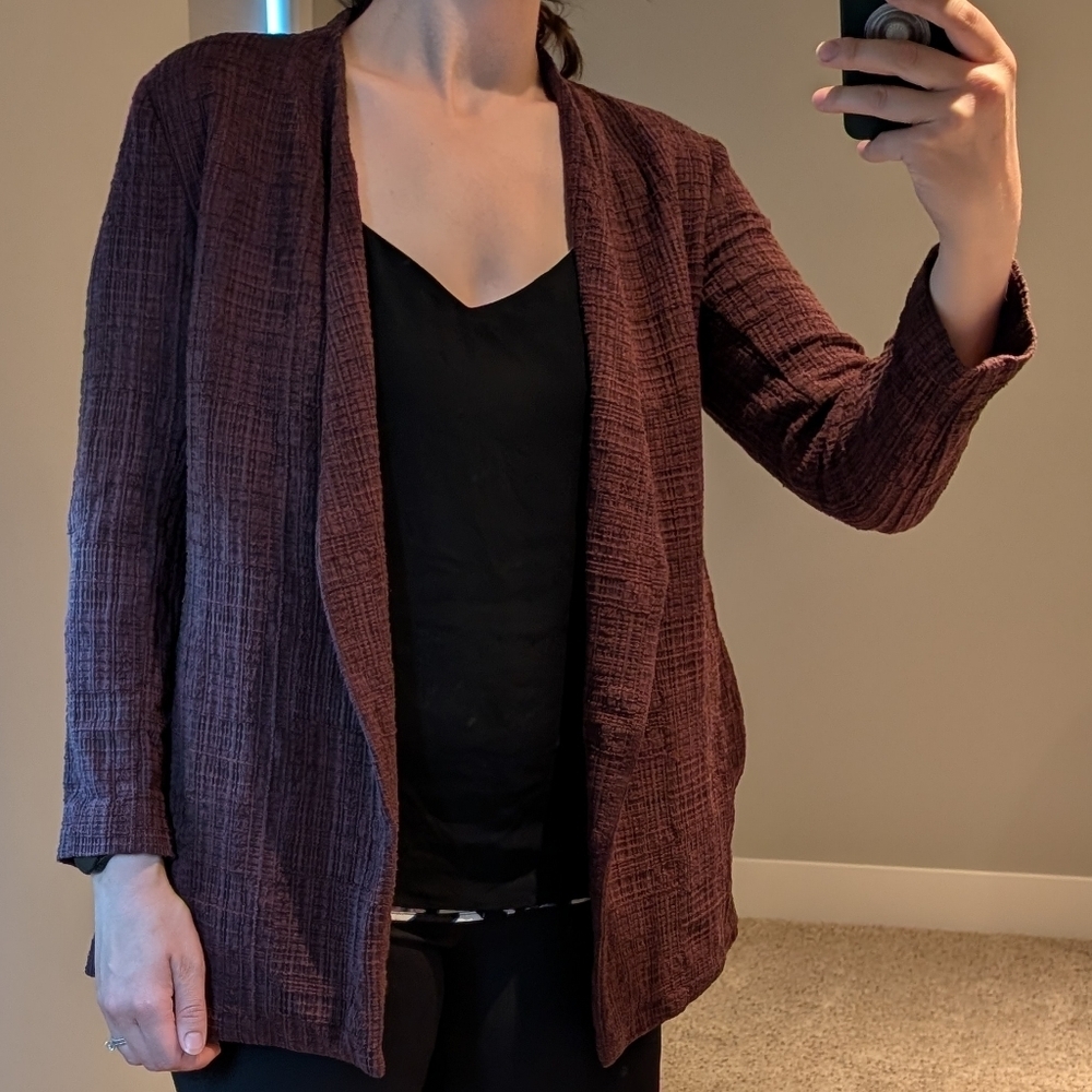 Eileen Fisher cardigan size small - stone brown - Picture 2 of 6